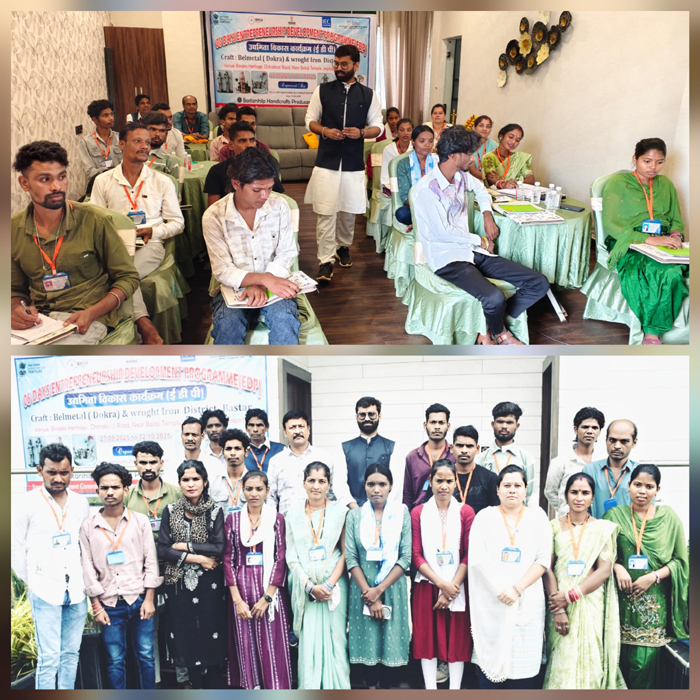 उद्यमिता विकास कार्यक्रम में बस्तर के कारीगरों को दी गई डिजिटल साधनों की जानकारी
