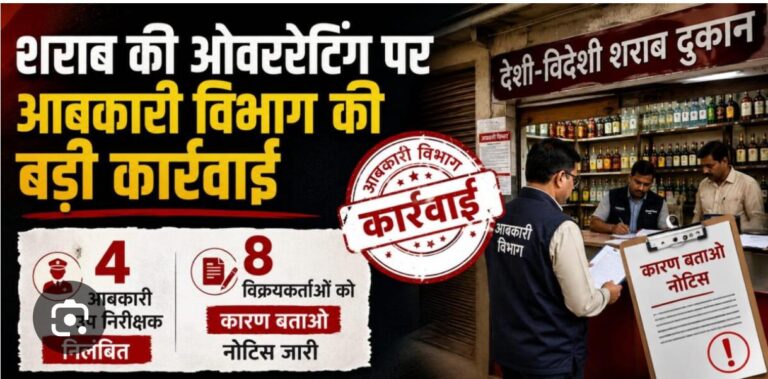 आबकारी उप निरीक्षक प्रभाकर सिरमौर निलंबित , गंडई शराब दुकान में ओवररेटिंग मामले में कार्रवाई