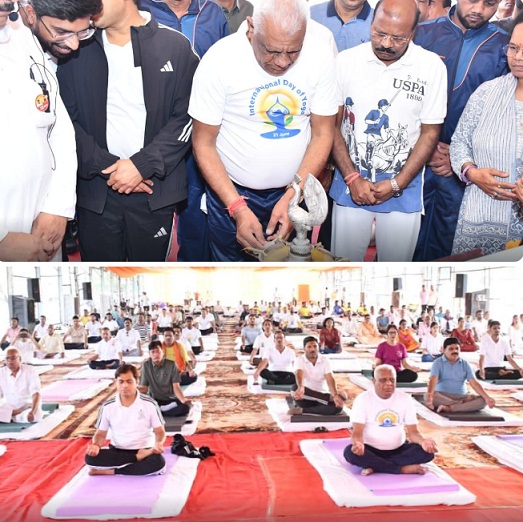 अंतर्राष्ट्रीय योग दिवस- विधायक मोहले, एसएसपी, डीएफओ, जनप्रतिनिधियों ने किया सामूहिक योगाभ्यास