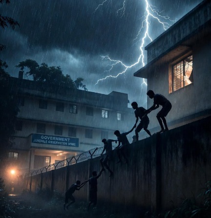 बारिश और अंधेरे का फायदा उठाकर बाल संप्रेक्षण गृह से 11 अपचारी फरार, सुरक्षा व्यवस्था पर उठे सवाल