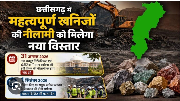 छत्तीसगढ़ में महत्वपूर्ण खनिजों की नीलामी को मिलेगा नया विस्तार