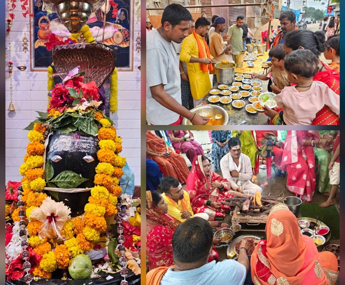 जगदलपुर के आकाश नगर में भक्ति का समंदर, सावन सोमवार पर हुआ भव्य महा रुद्राभिषेक और महाभंडारा