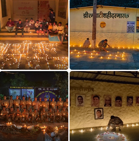 ‘बस्तर सेवा संकल्प अभियान’ के तहत शहीदों की याद में 1986 स्थानों पर जलाए गए दीये