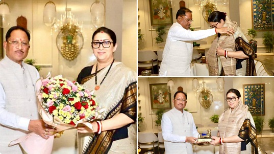 मुख्यमंत्री साय ने प्रदेश प्रभारी स्मृति ईरानी से की मुलाकात, छत्तीसगढ़ के विकास और संगठन पर हुई चर्चा